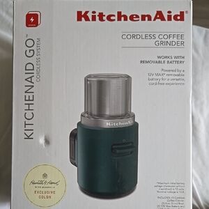 KitchenAid Cordless Coffee Grinder in Teal and Silver